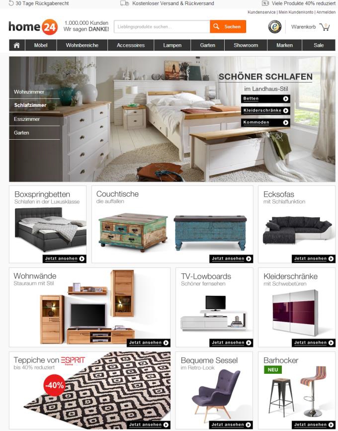 Redesign for online furniture company Home24