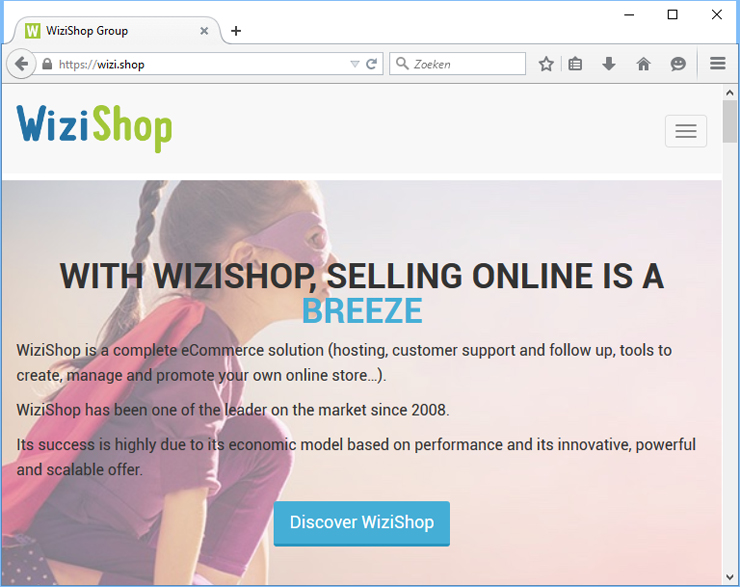 French ecommerce solutions provider Wizishop is one of the first with a .shop domain.