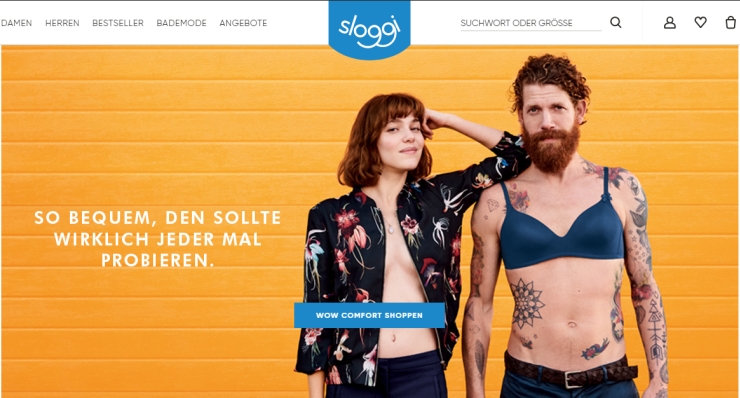 The new Sloggi website and online store.