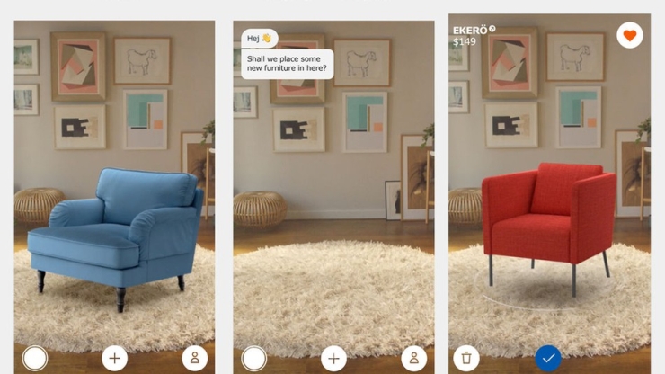 A screenshot from the current AR app from Ikea.