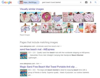 Reverse image search to find a supplier for a product.